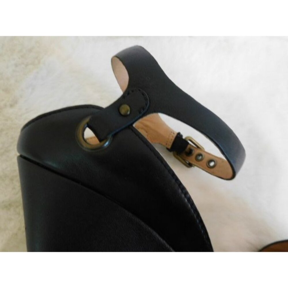 Linea Paolo Ella Wedge Sandal Black white Print size 8 - Picture 11 of 11